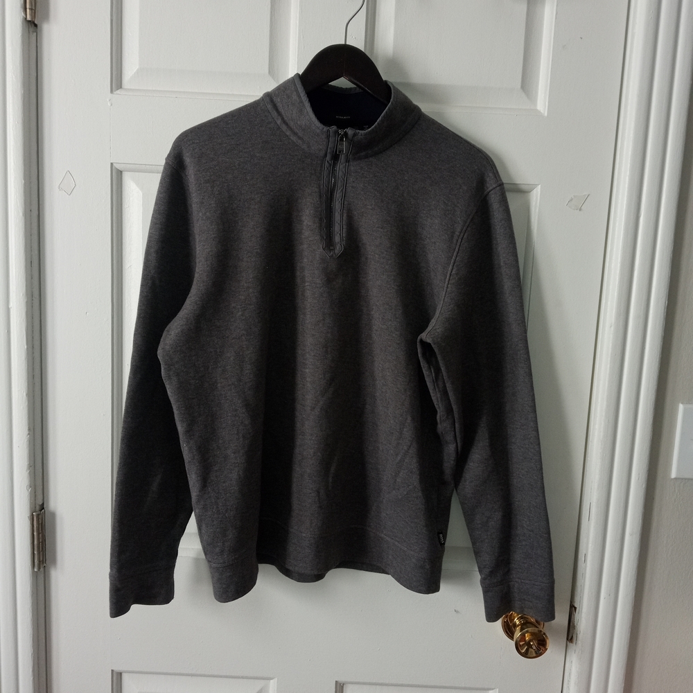 Hugo Boss Men's Charcoal Gray Half-Zip Pullover